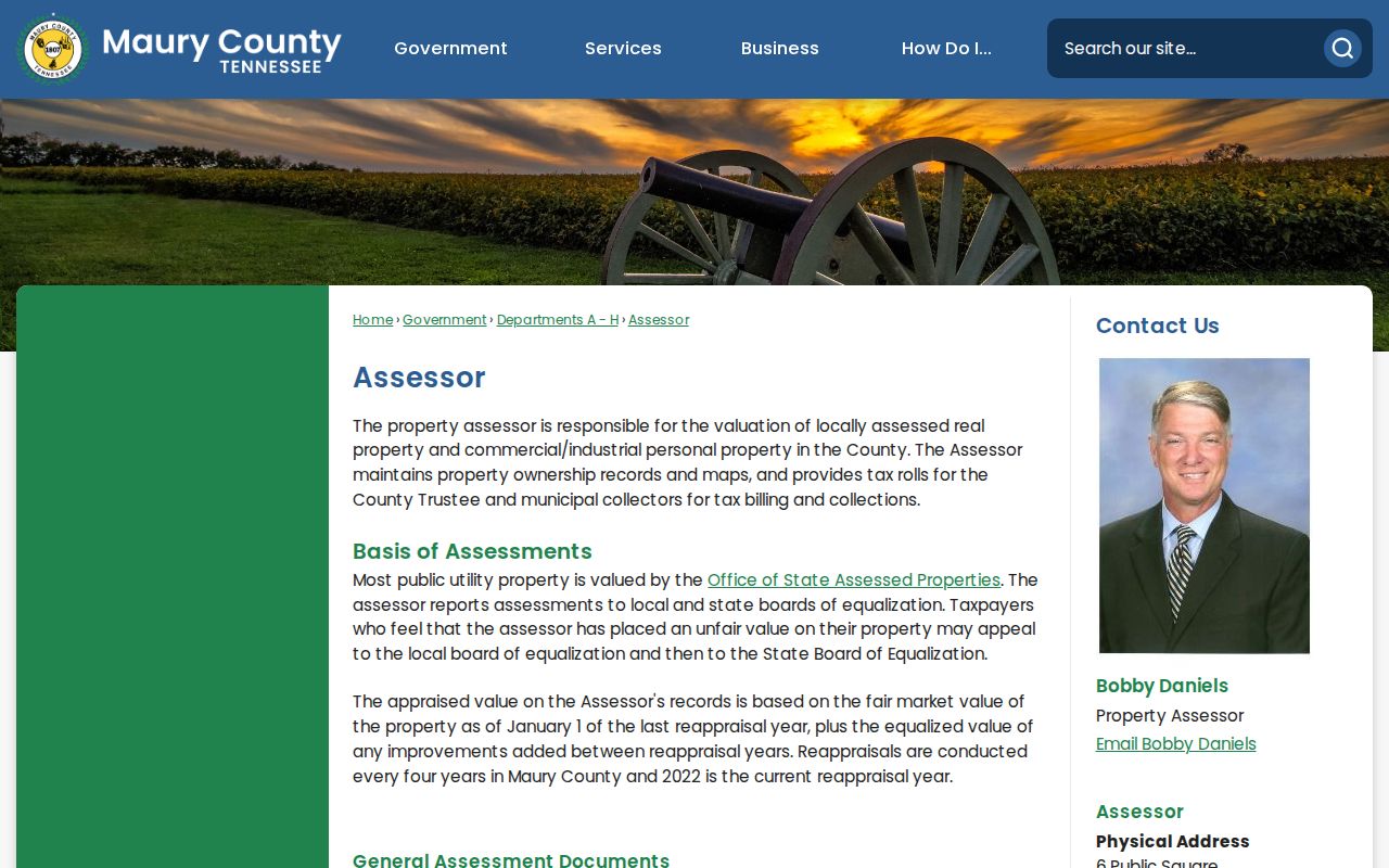 Columbia public records parcel research at the Maury County GIS gateway