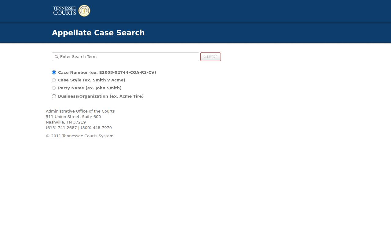 Columbia public records search in Tennessee appellate Public Case History
