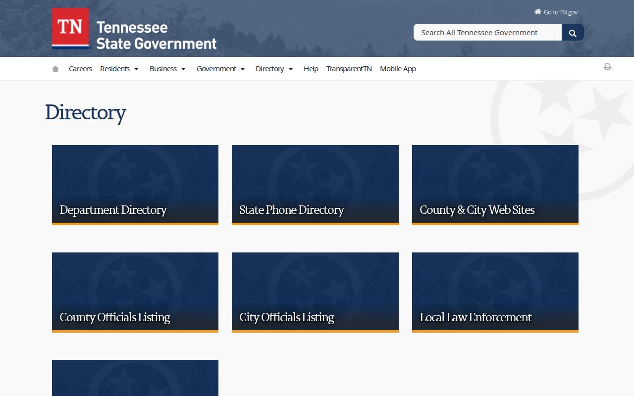 Columbia people directories Tennessee government agencies